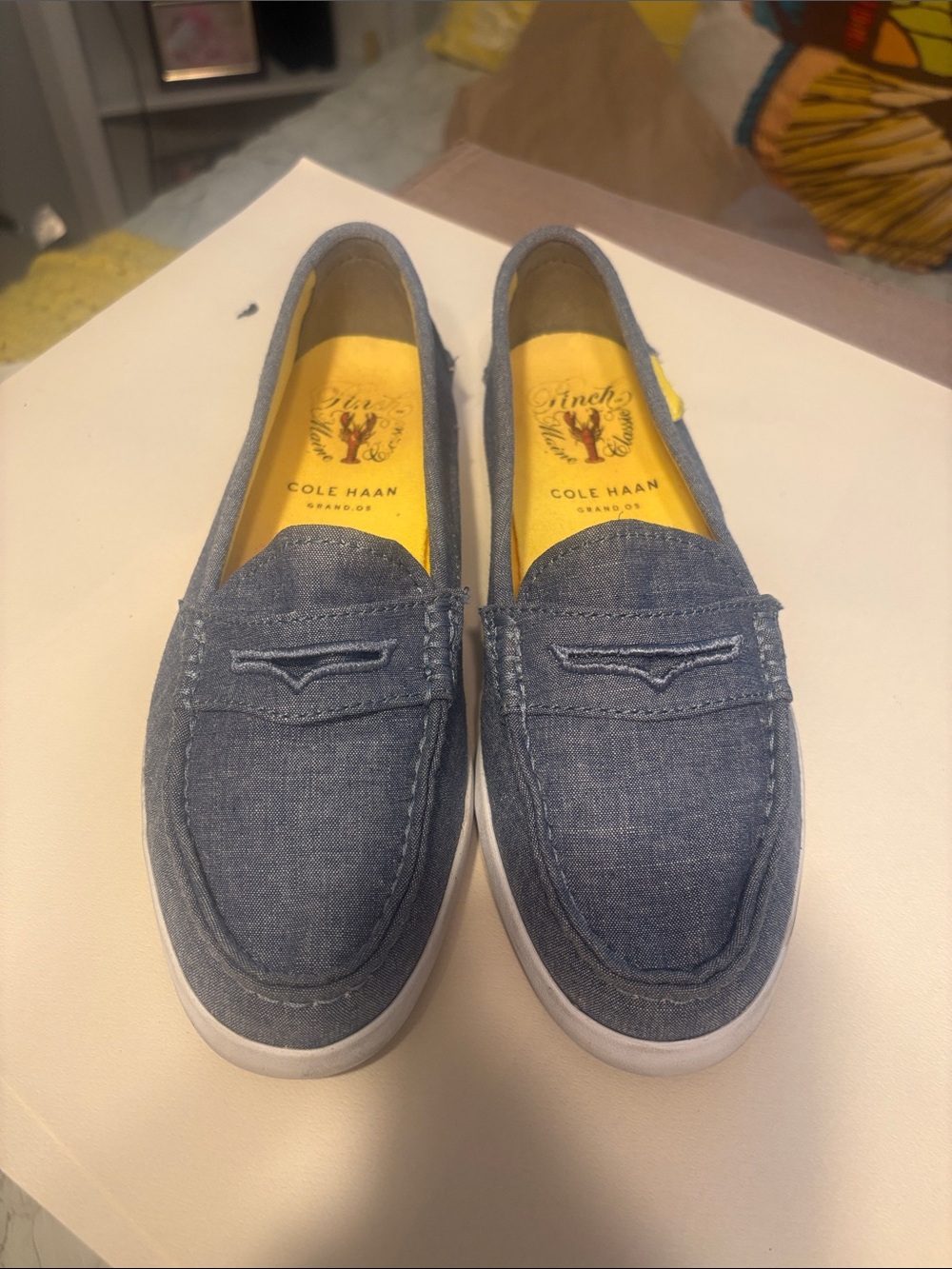 Cole Haan Chambray Blue Slip-On Loafers